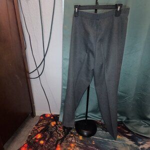 Vintage DONNKENNY Classics 14P Gray Pull-On Petite Dress Pants | Waffle Elastic